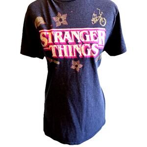 Stranger Things Graphic T-Shirt Small Netflix Bike Space Stars Tee 70s 80s Retro